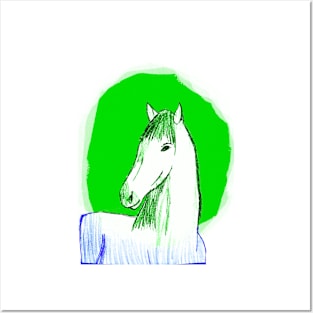 Green horse Posters and Art